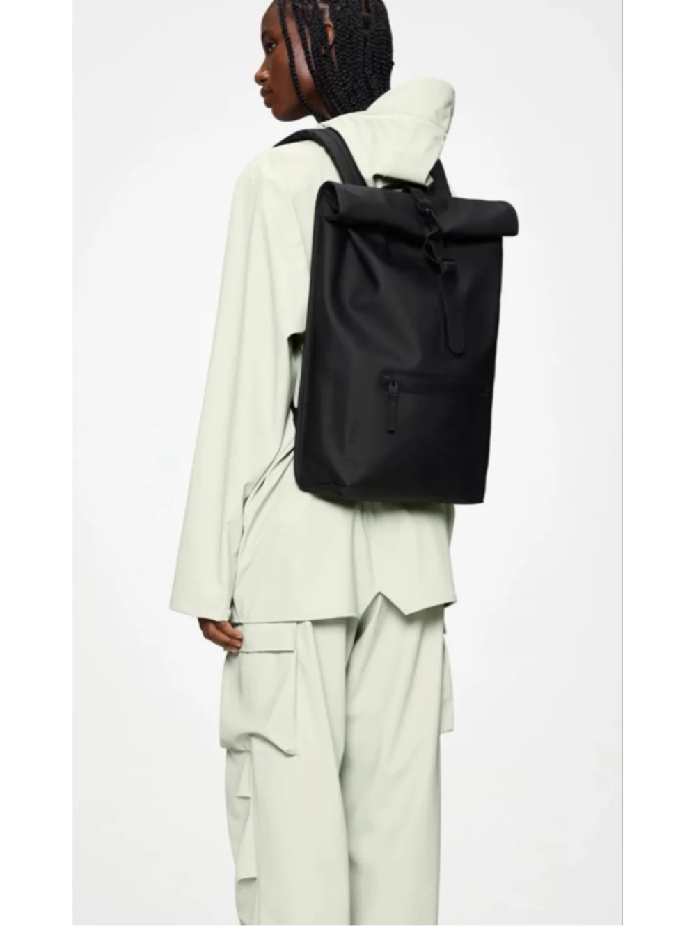 Rains Rolltop Waterproof Rucksack Backpack Black